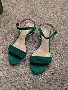 Boden Strappy Suede Kitten Sandal Heels